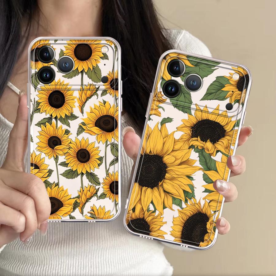 Phone Cases Iphone 17 Pro Max - Cute Sunflower Pattern Case for Apple