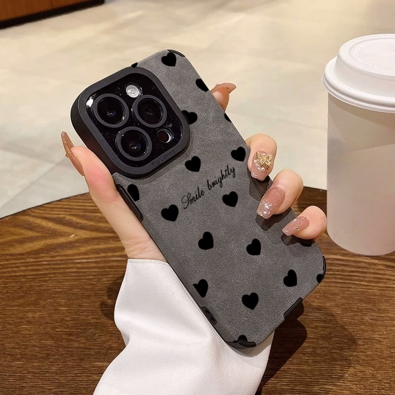 Phone Cases For Girls - New Luxury Black Love Heart Soft