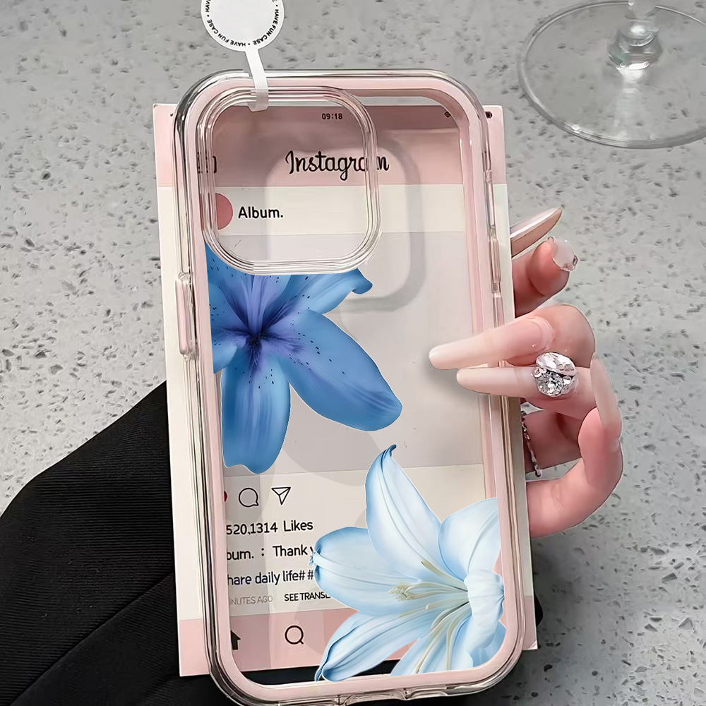 Phone Cases Otterbox - Blue Lily Flower Clear Phone Case