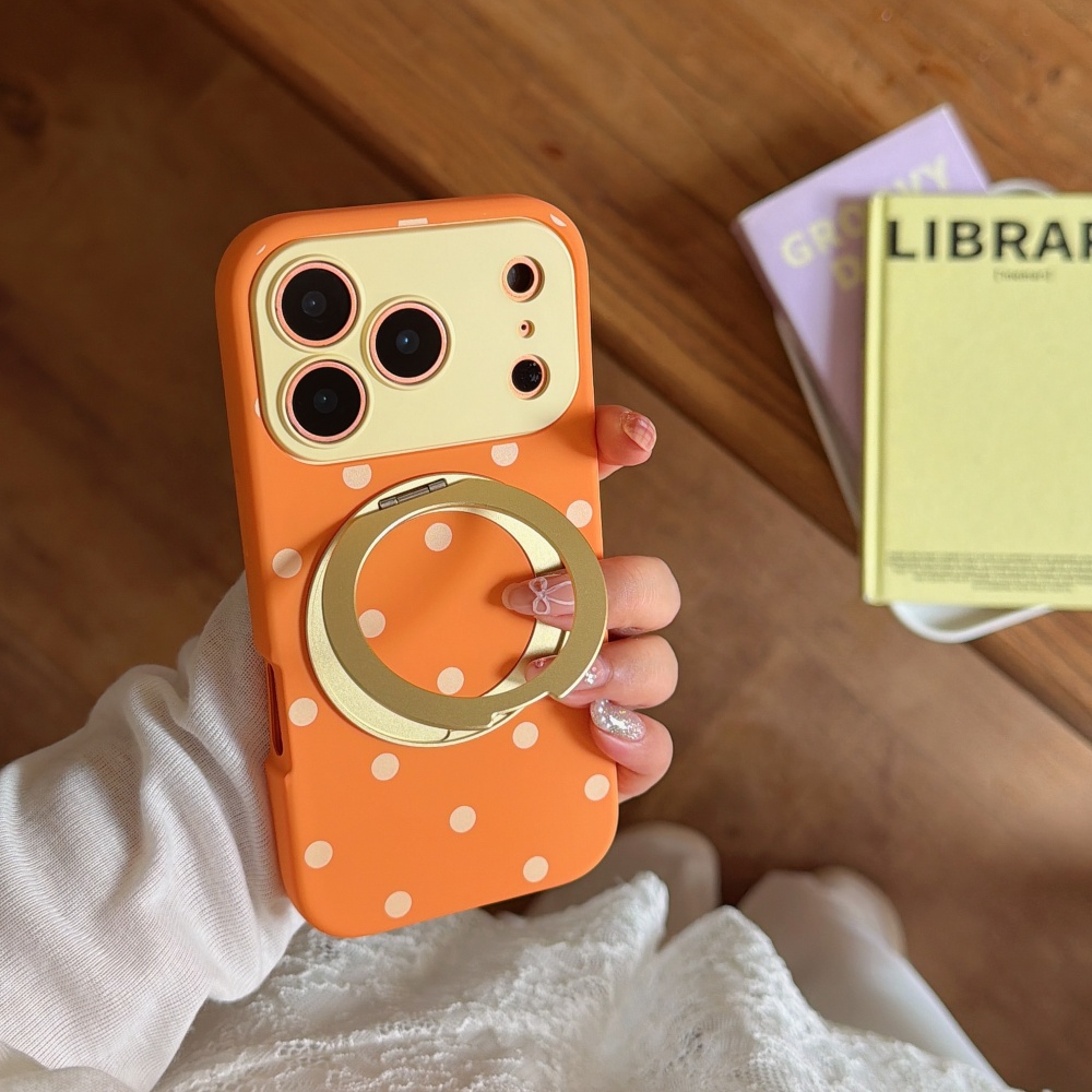Phone Cases Hard - INS Polka Dot Magnetic 360° Rotating