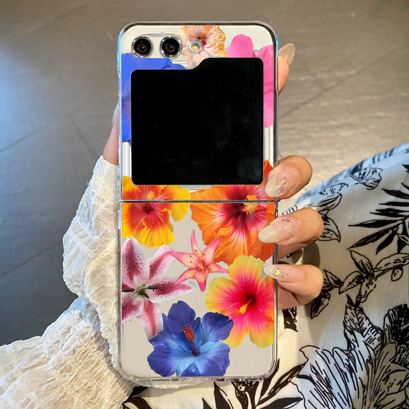 Phone Cases Z Flip 6 - Realistic Floral Print Phone Case For