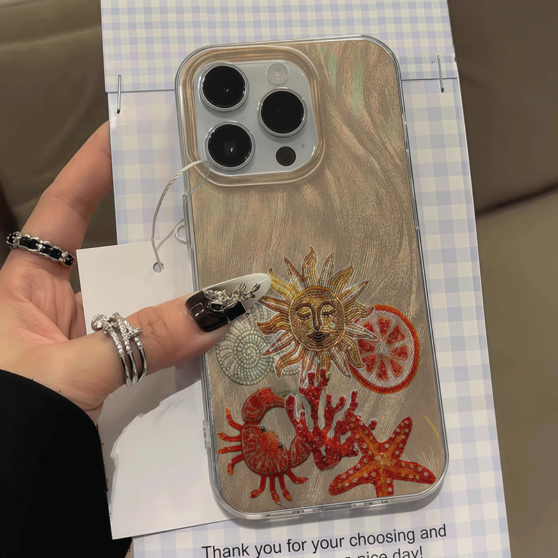 Phone Cases Hard - Camera Protection Crab and starfish Ice