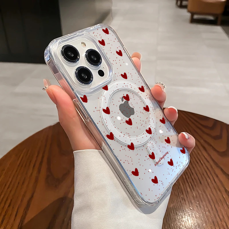 INS Red Love Heart Sexy Transp - огляд і ціна Phone Cases With Magsafe