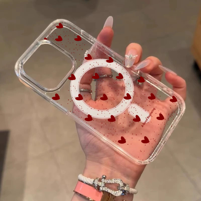 INS Red Love Heart Sexy Transp - огляд і ціна Phone Cases With Magsafe