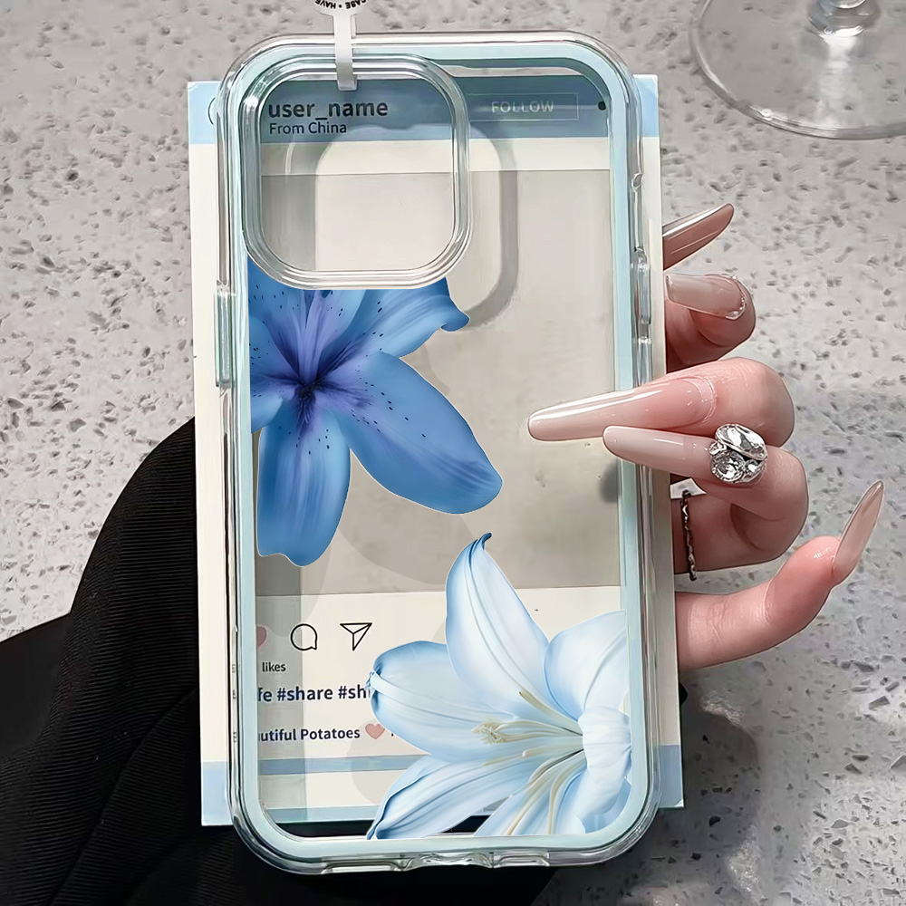 Blue Lily Flower Clear Phone C - огляд і ціна Phone Cases Otterbox