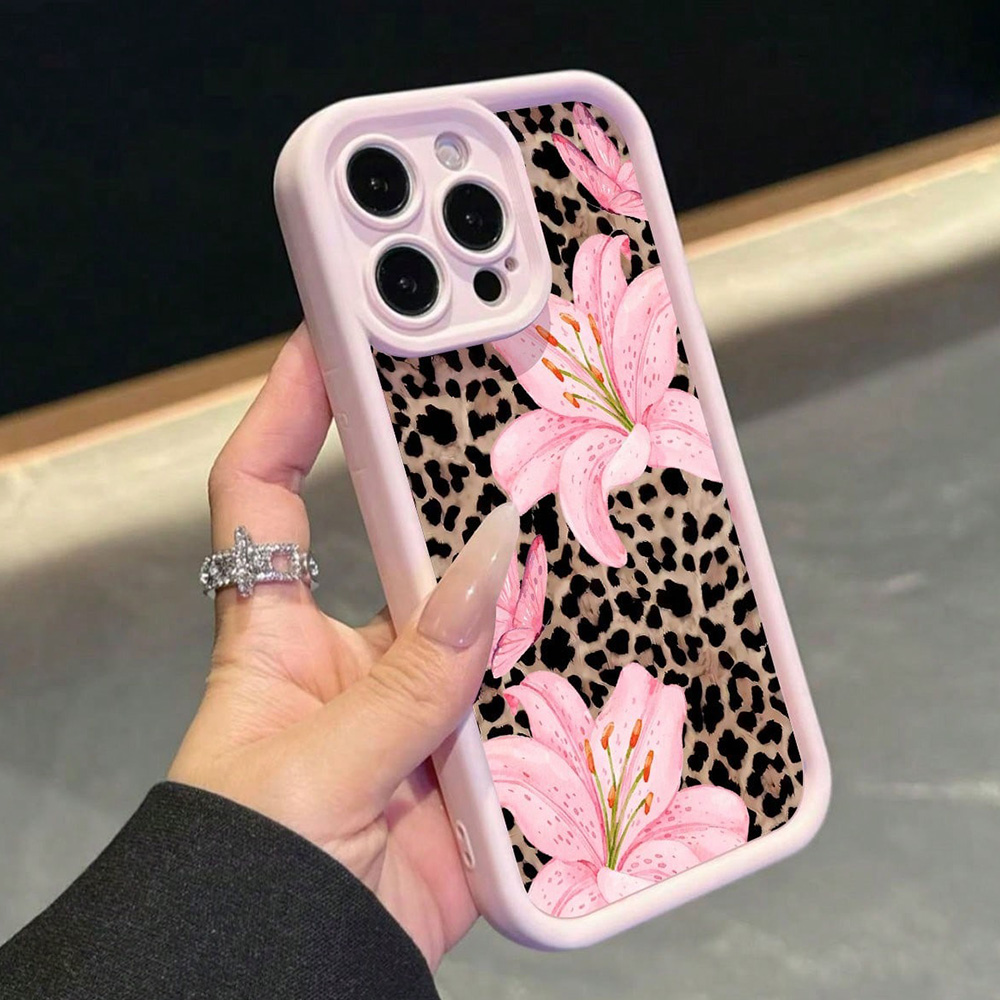 Pink Bow Lily Flower Leopard P - огляд і ціна Phone Cases Leopard Print