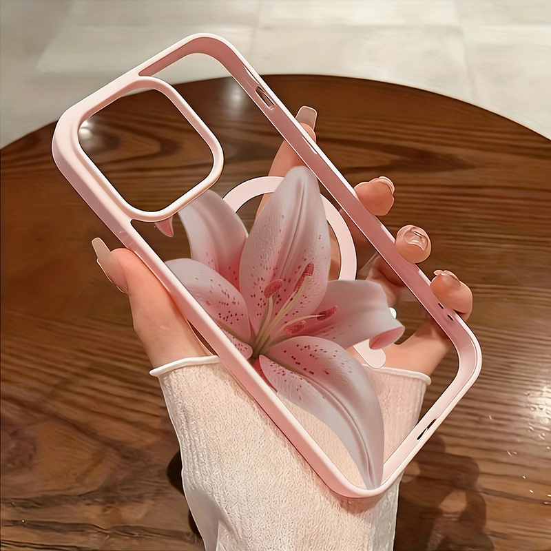 Romantic Pink Lily Clear Phone - огляд і ціна Phone Cases With Magsafe