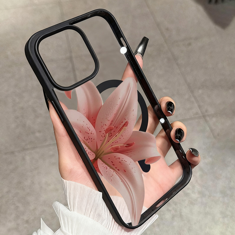 Romantic Pink Lily Clear Phone - огляд і ціна Phone Cases With Magsafe