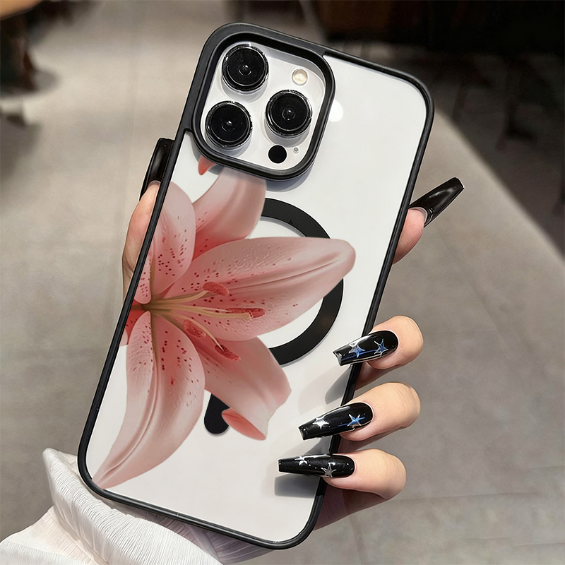 Romantic Pink Lily Clear Phone - огляд і ціна Phone Cases With Magsafe
