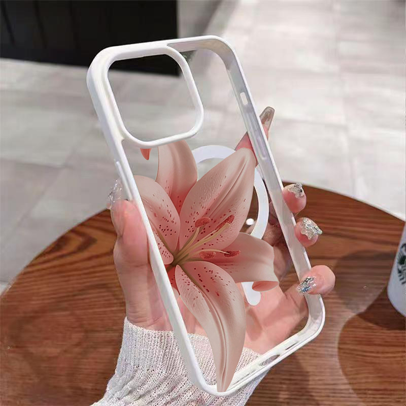 Romantic Pink Lily Clear Phone - огляд і ціна Phone Cases With Magsafe