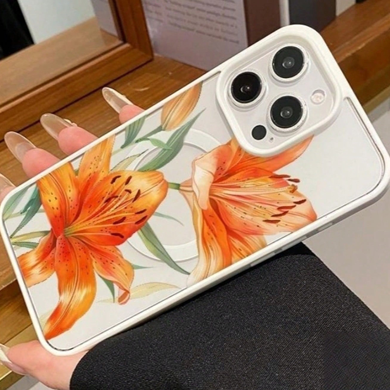 Orange Lily-Patterned Magnetic - огляд і ціна Phone Cases With Magsafe