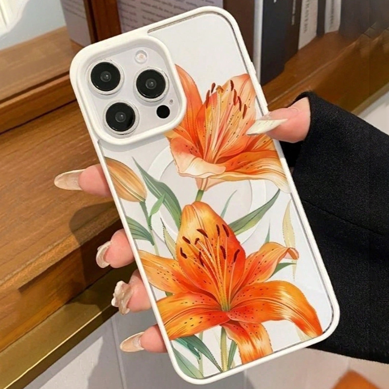 Orange Lily-Patterned Magnetic - огляд і ціна Phone Cases With Magsafe